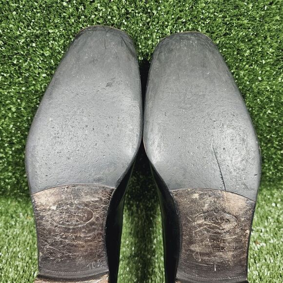 Prada Black Leather Slip On Loafers Dress Shoes Italy Mens SiE US 11.5 EU 10.5 - Picture 13 of 16